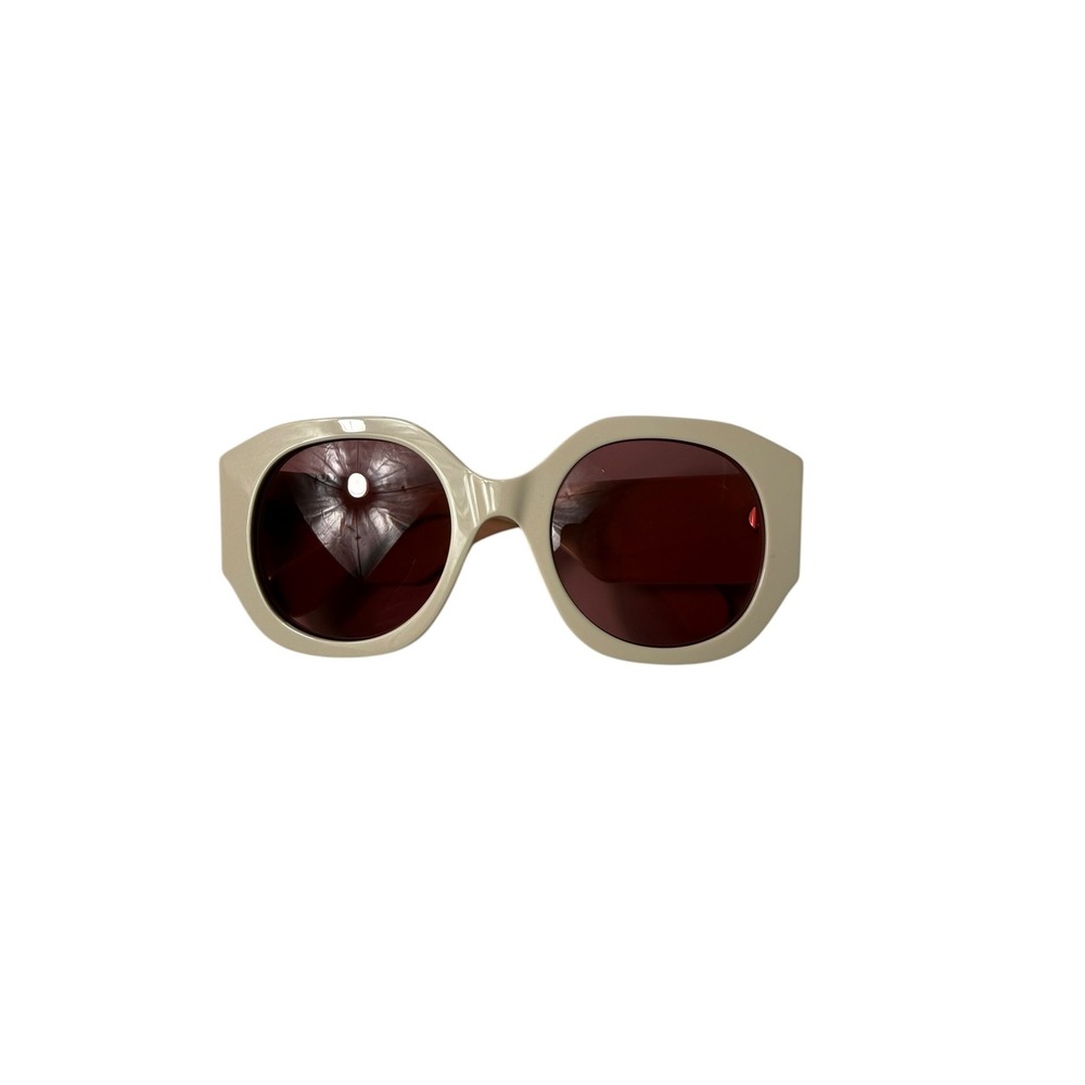 Stylish Cream Frame Sunglasses with Maroon Lenses